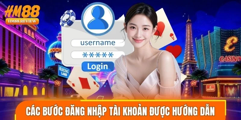 Các bước đăng nhập tài khoản được hướng dẫn