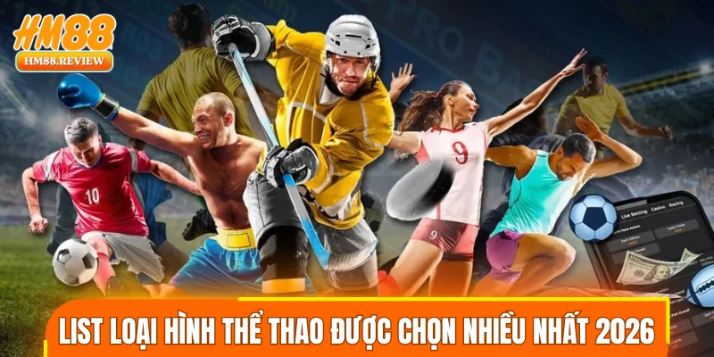 List loại hình thể thao được chọn nhiều nhất 2026