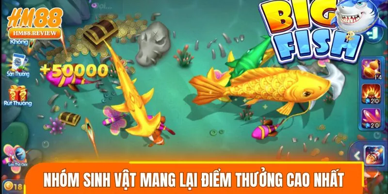 Nhóm sinh vật mang lại điểm thưởng cao nhất game